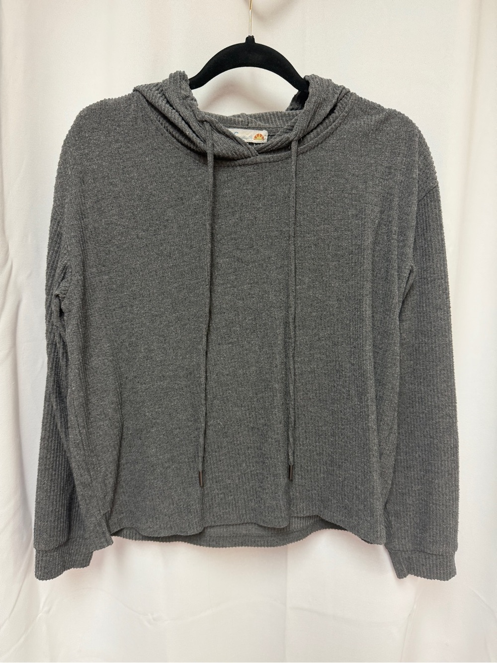 Gray Cropped Hoodie